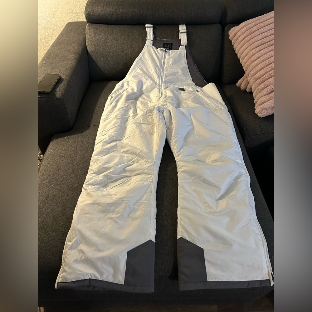 AQ Artic Quest Men's White Snow Bib Pants